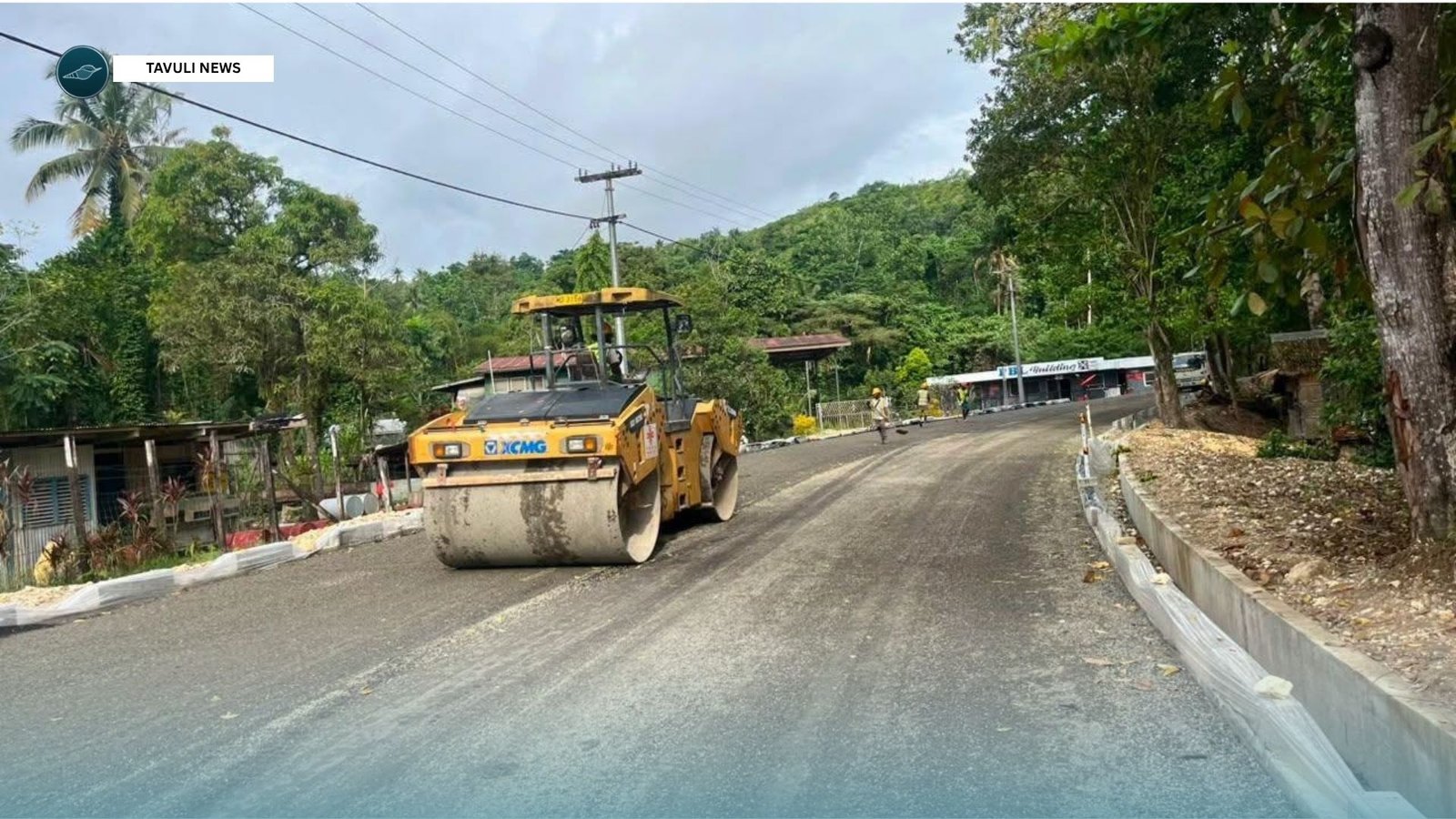 ​ Road Construction Progress in Auki Town: Bitumen Spraying and Prime Coat Application Underway