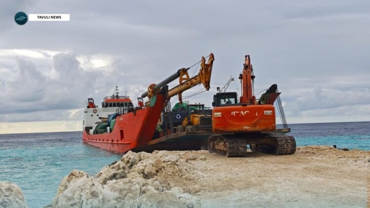 Contractor China Civil Engineering Construction Corporation (CCECC) has mobilized specialized equipment—including an XCMG rotary drilling rig and heavy excavators—to handle complex ground conditions and foundation piling.