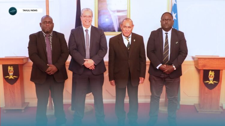 Acting Governor General Sir Albert Rocky with the Permanent Secretaries at Government House