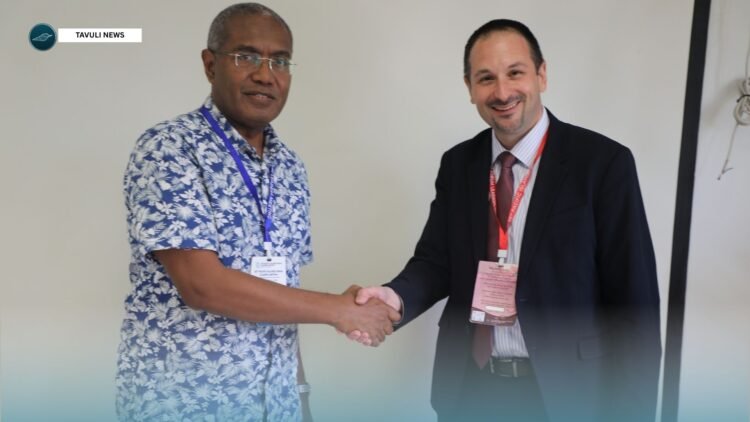 Peter Kenilorea Jr and Serbia’s Ambassador to Solomon Islands, H.E. Rade Stefanovic, during a bilateral meeting today in Koror, Palau.