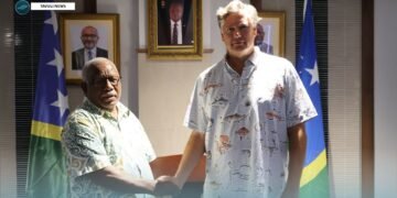 US Deputy Secretary of State Christopher Landau arrives in Honiara for official talks