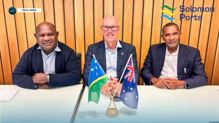 SIPA CEO Mr. George Rausi, Jason Sprott ,Executive General Manager of NTRO, and SIPA Interim Board Chairman Mr. Robert Iroga