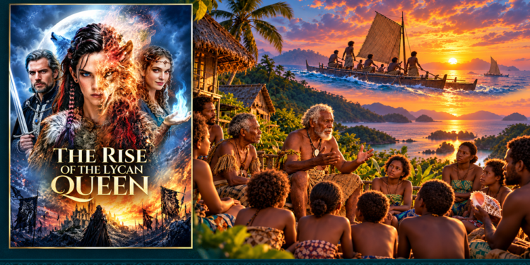 An AI-generated illustration inspired by The Rise of the Lycan Queen and the possibilities for Solomon Islands kastom storytelling.