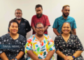 Newly elected MASI President Georgina Maka'a seated centre. Other board members includes Ruthina Koroa, Chrisnrita Aumanu-Leong, Ned Gagahe, Andrew Fanasia Jnr and Ednal Palmer