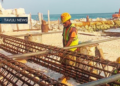 Ahanga Wharf construction workers carrying out piling works on Bellona Island